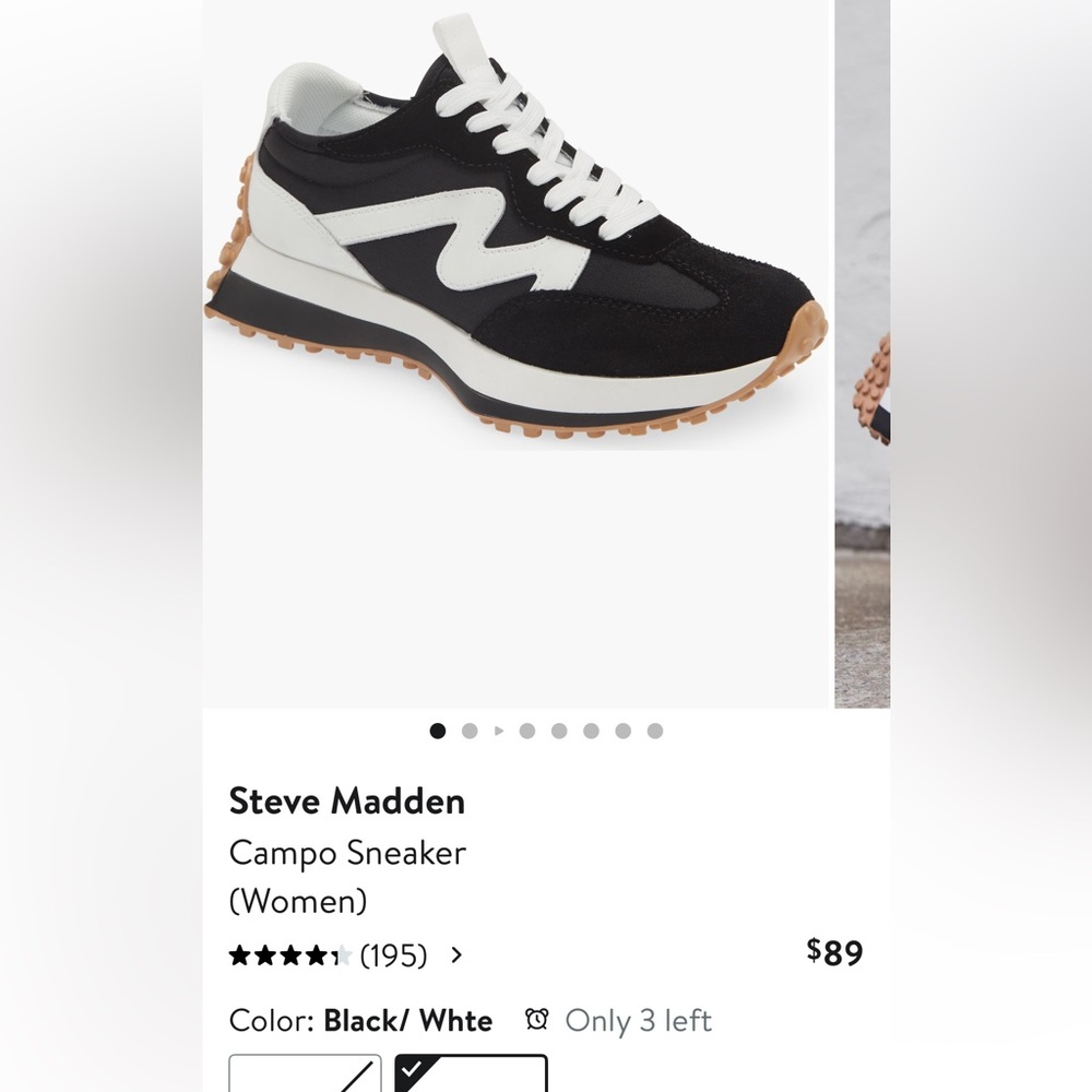 Steve Madden Black White Campo Sneaker